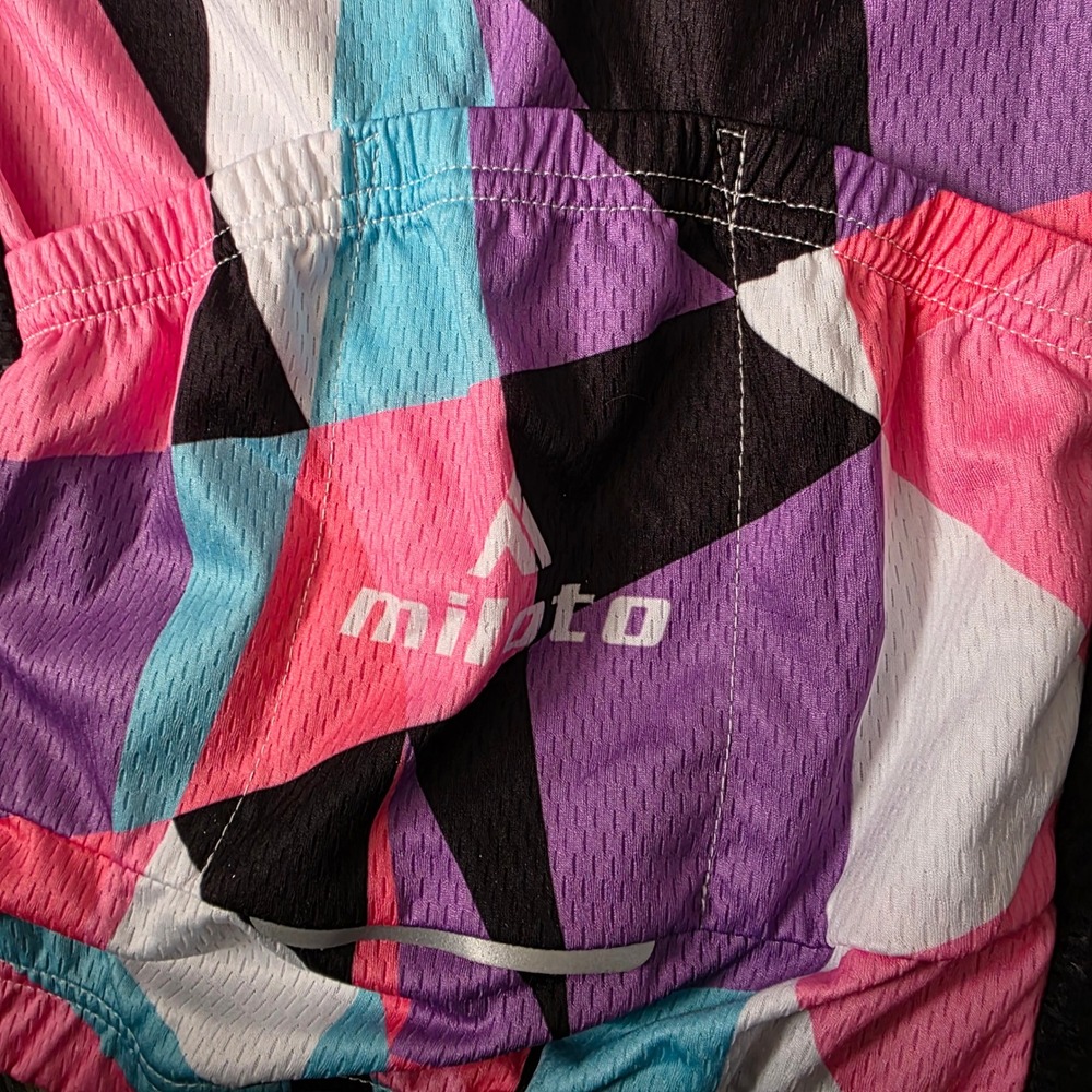 Miloto Women's Geometric Print Short Sleeve Cycling Jersey Top‎ Size M - Picture 5 of 8